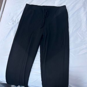 Black waffle leggings